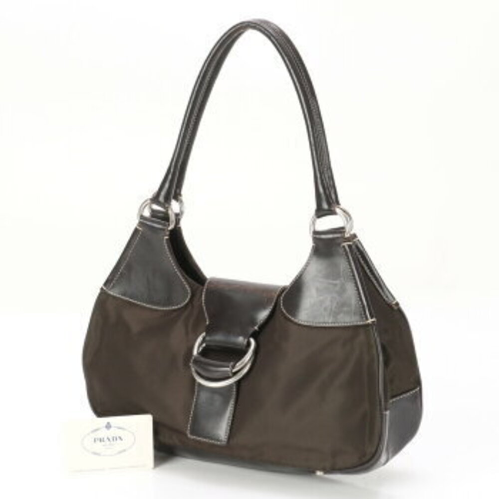 Prada bag tote shoulder Tessuto ERE leather